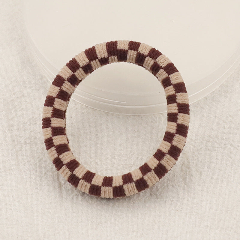 Wholesale Black and White Plaid Autumn and Winter Nylon Hair Scrunchies